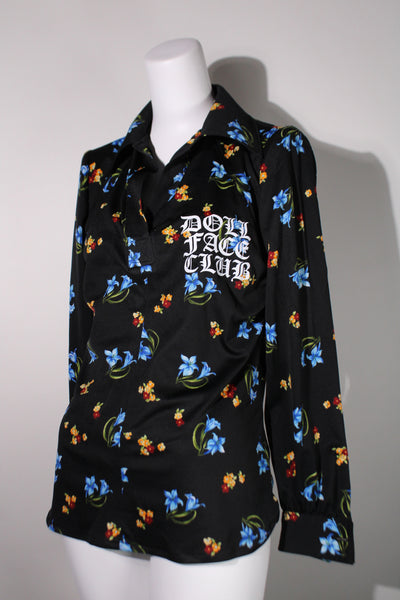 1960s Doll Black Floral