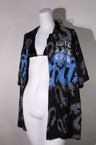 Blue Dragon Button Up