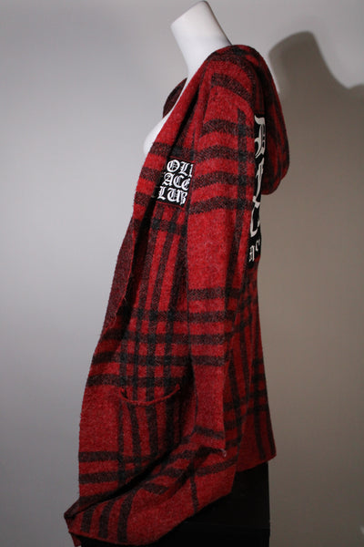 Red Plaid Cardigan
