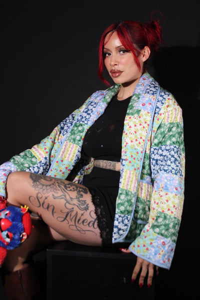 Patchwork Windbreaker Bomber