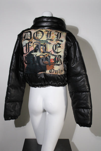 Faux Leather Bomber