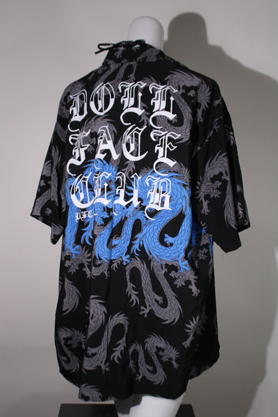 Blue Dragon Button Up