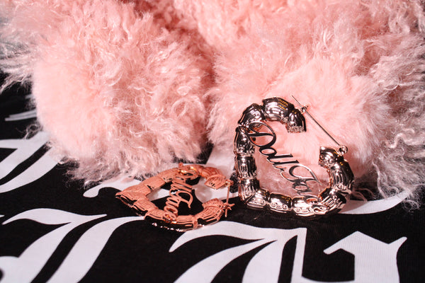 Rose Gold Cursive Hearts