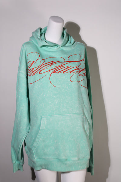 Teal & Red Script