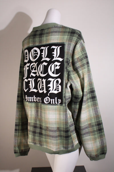 Green Plaid Cardigan