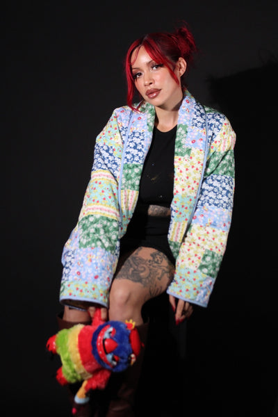 Patchwork Windbreaker Bomber