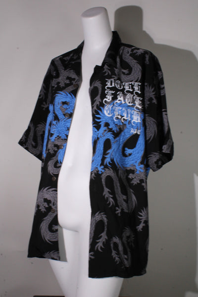 Blue Dragon Button Up