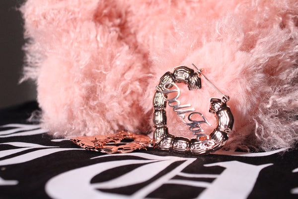 Rose Gold Cursive Hearts