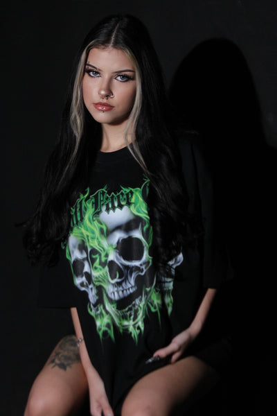 3 Face Neon Green Tee