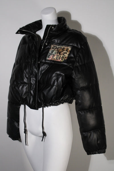 Faux Leather Bomber