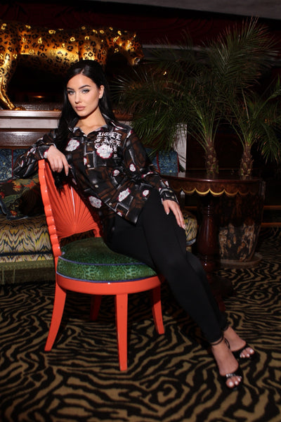 1960s Floral Button Up