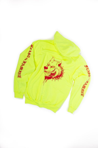 Neon Yellow and Red ZipUp S